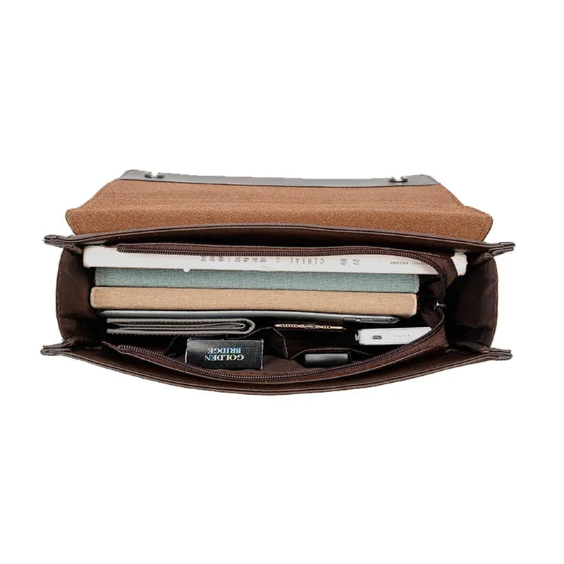 Male Handbags Pu Leather Men's Tote Briefcase Business Shoulder Bag for Men 2025 Brand Laptop Bags Man Organizer for Documents