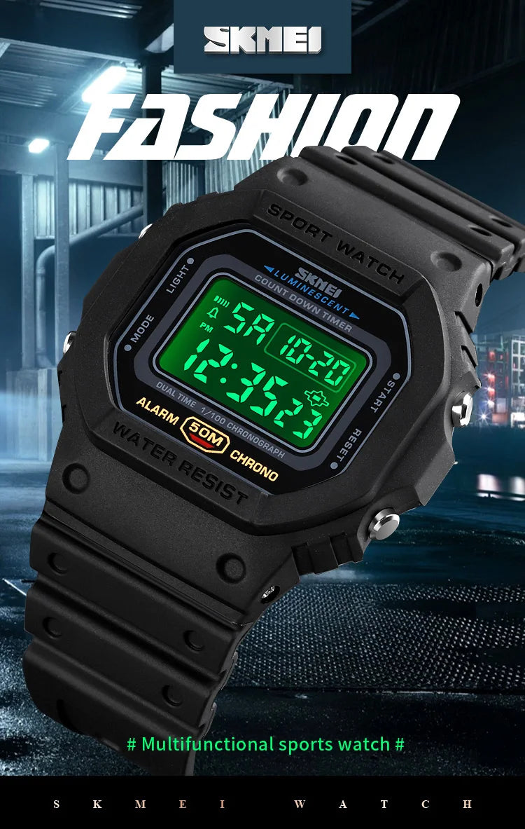 SKMEI 1628 Outdoor Military Digital Men Watches Retro Sport Waterproof Mens Electronic Male Wristwatches Clock 1988 reloj hombre