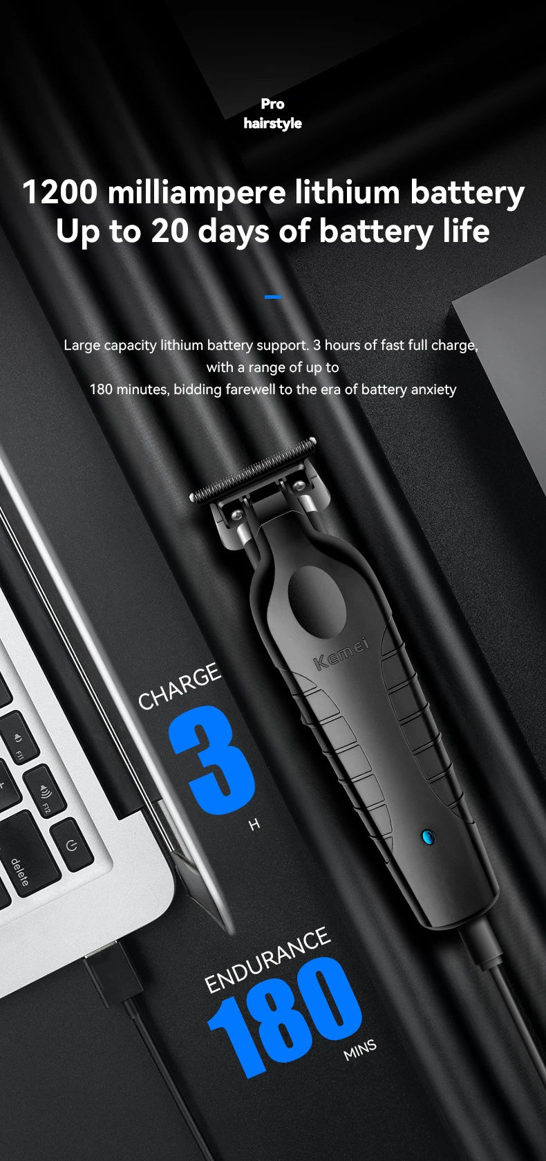 Kemei 2299 Electric Hair Clippers Man Professional Cordless Hair Trimmer Beard Shaper Tools Rechargeable Haircut Machine Carving