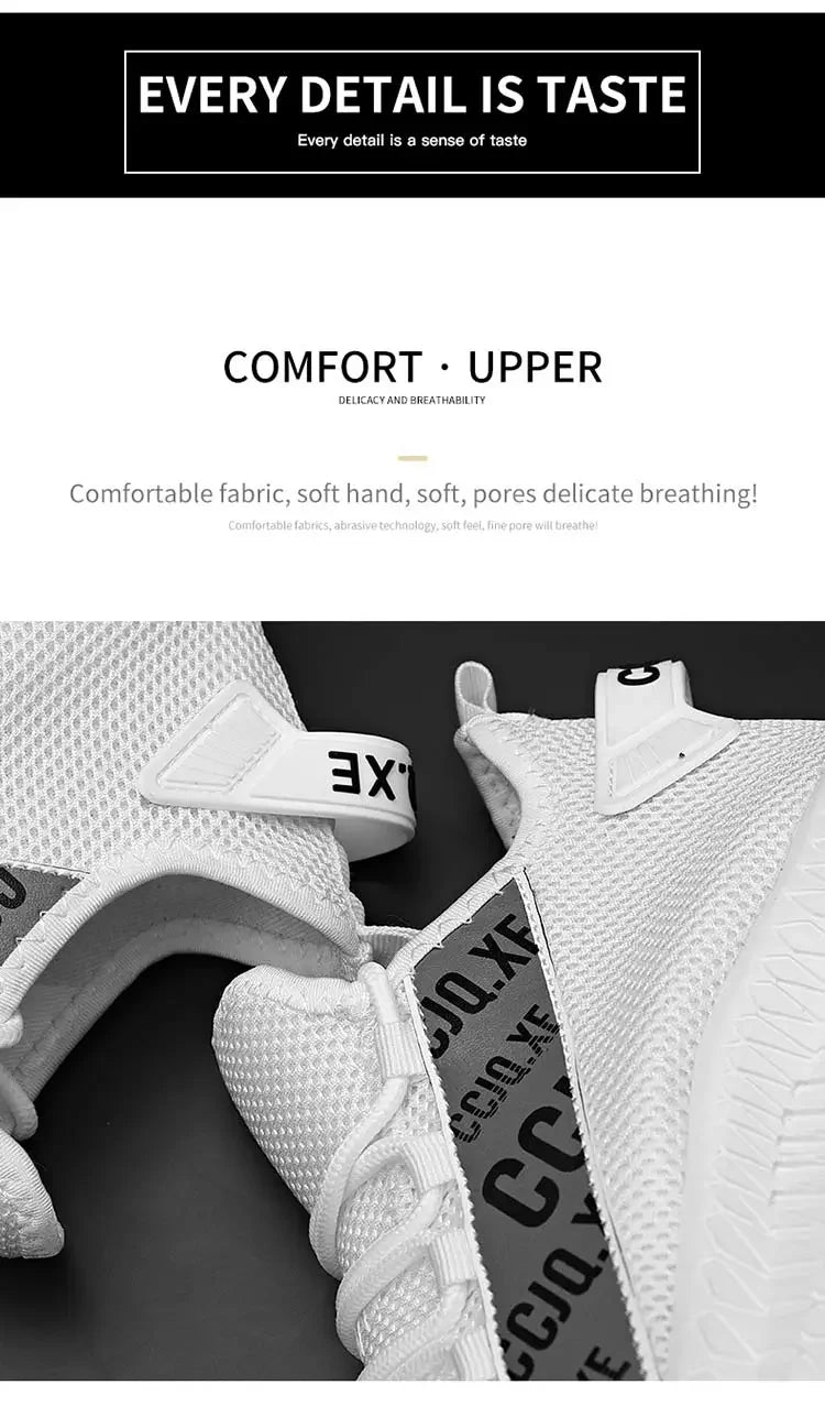 Shoes For Men Breathable Mesh Sneakers White Fashion Gym Casual Lightweight Walking Shoes Couple Plus Size Footwear