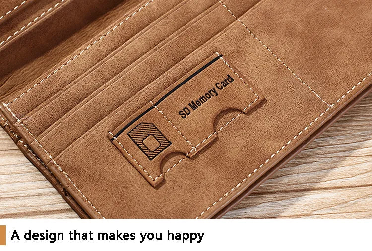 Long Men's Wallet Retro Casual Brand Wallet Korean Version Clutch Large Capacity Frosted Card Holder