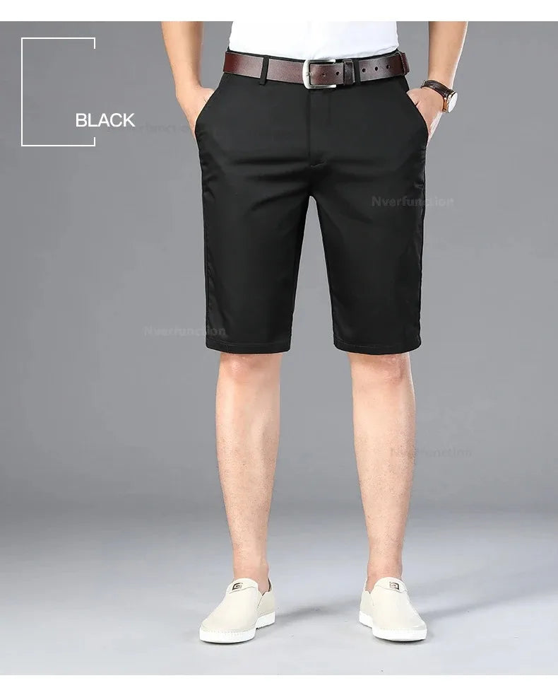 Men Shorts Summer New Knee Length Cotton Business Casual Pants Classic Brand Comfortable Clothing Shorts Male Boardshorts
