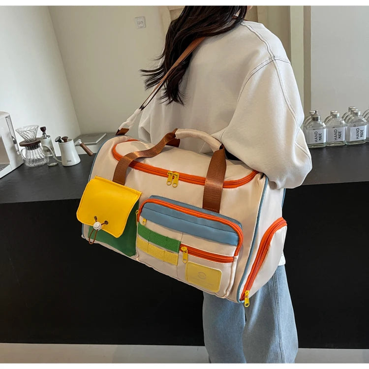 Travel Bag, Duffel Bag Cosmetics Bag, Professional Fitness Bag, Yoga Swimming Training Backpack, Satchel Shoulder Crossbody Tote Bag, Suitable for Men and Women