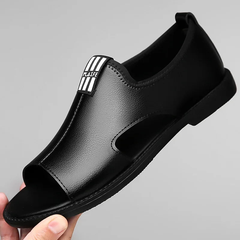 Brand Men's Sandals New Casual Shoes High Quality Soft Sole Men Slippers Outdoor Comfor Beach Shoes Leather Flat Sandals for Men