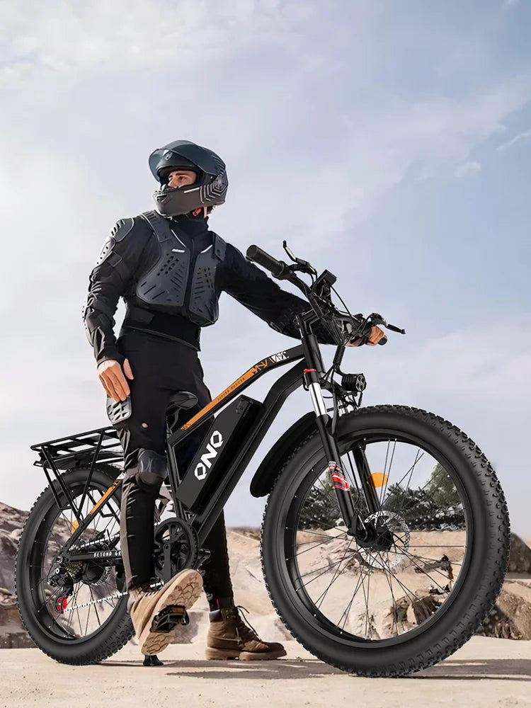 QNQ Electric Bike for Adults 1000W Electric Bicycle 48V 15AH E Bike 26" Fat Tire Mountain 31mph Dual Shock Absorber Ebike