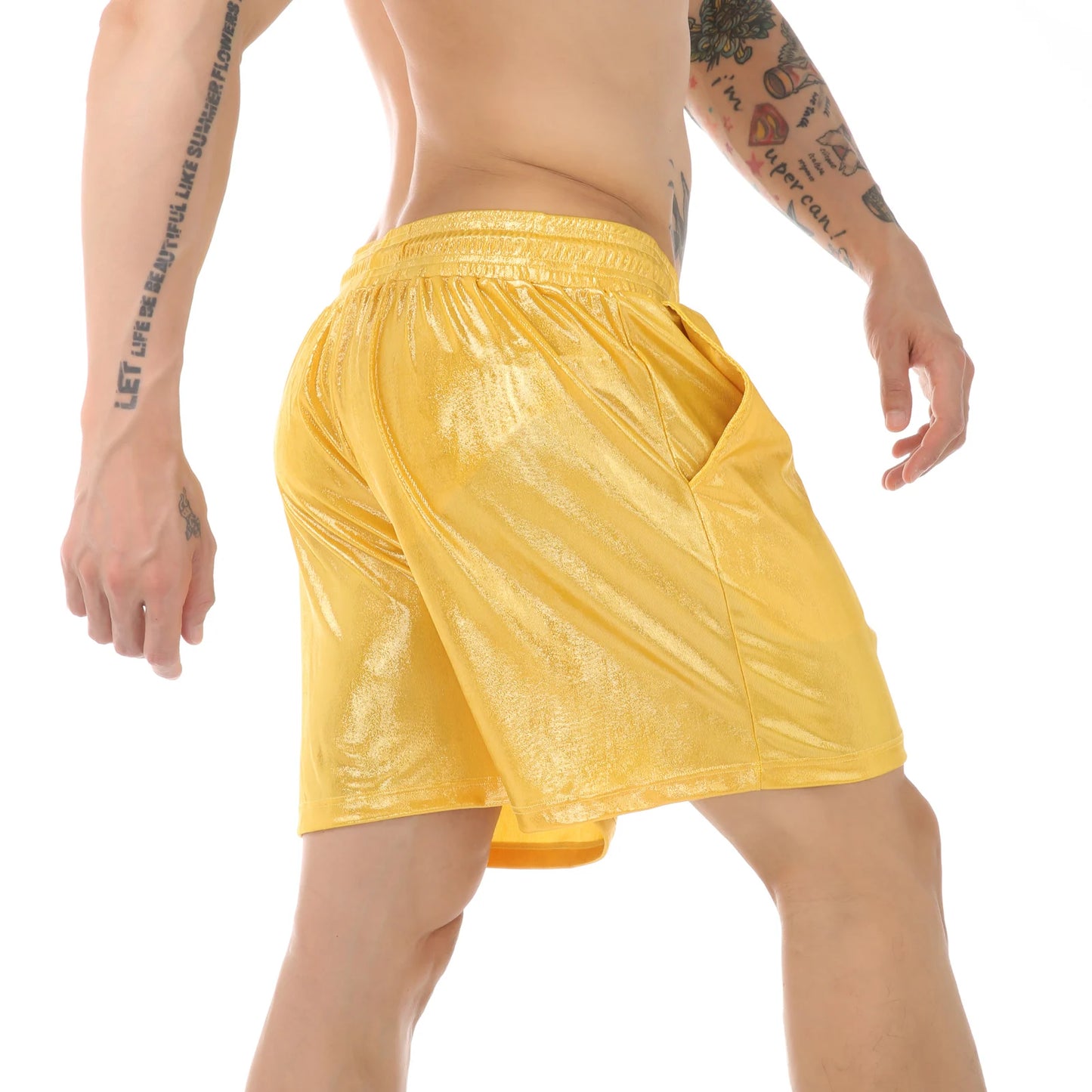 Casual Shorts Men's Running Sports Shorts Man Shiny Gym Fitness Basketbal Sportswear Ultra-thin Short Pants Jogging Sweatpants