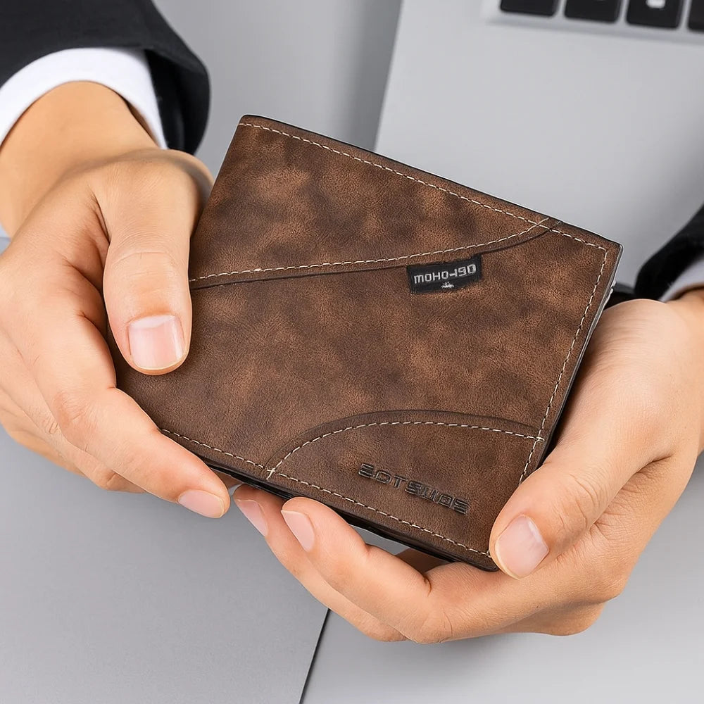 Casual PU Leather Men's Wallet Multi-functional Large Capacity Business Wallet Classic Luxury Short Card Bag Business
