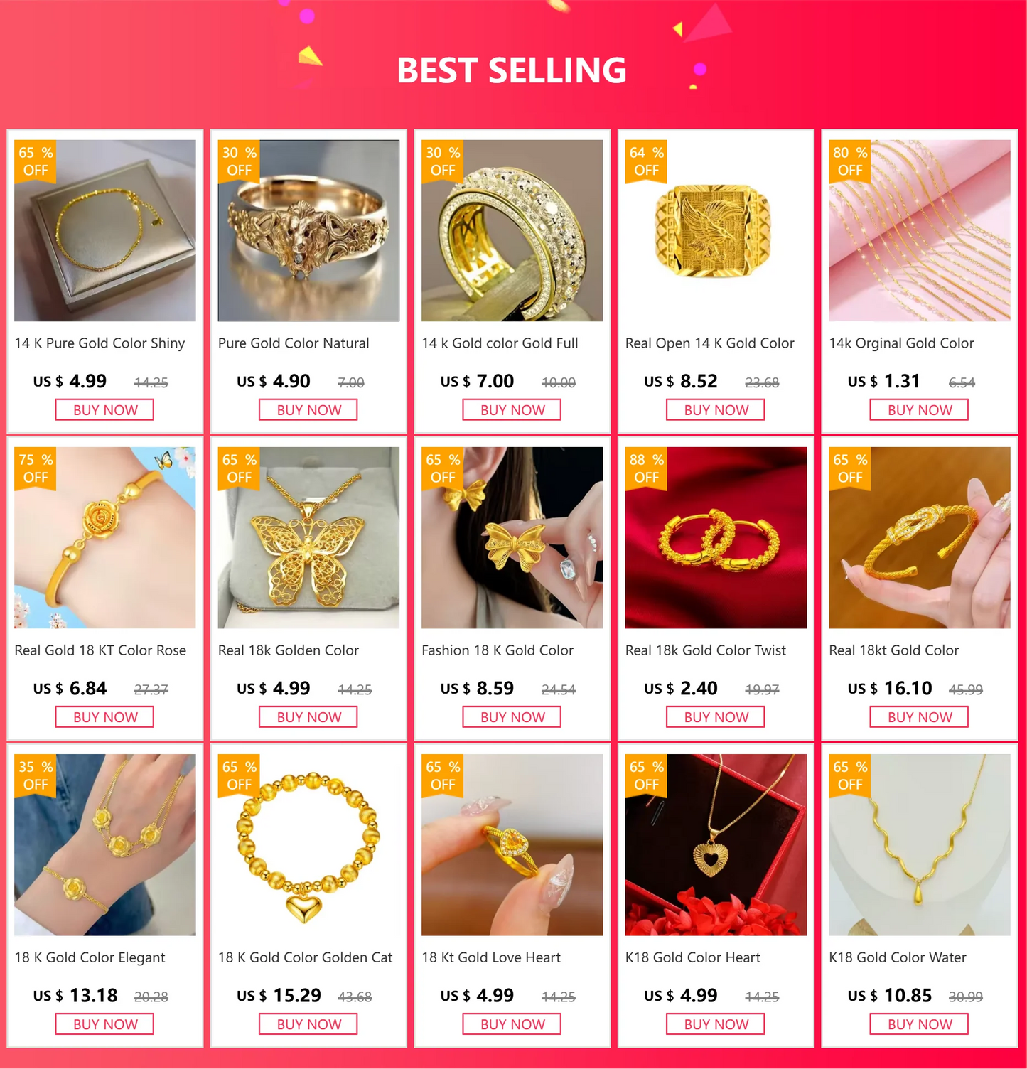 Real Gold color Chain Bracelet for men Pure Adjustable Fried Dough Twists Chain for Women Fine Jewelry Gifts
