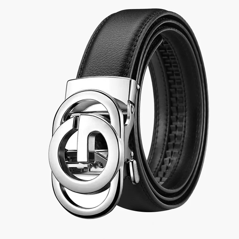 Men's Business Belt - Genuine High Quality Alloy Automatic Buckle Belt, Fashionable Luxury Designer Dating Party Jeans Casual