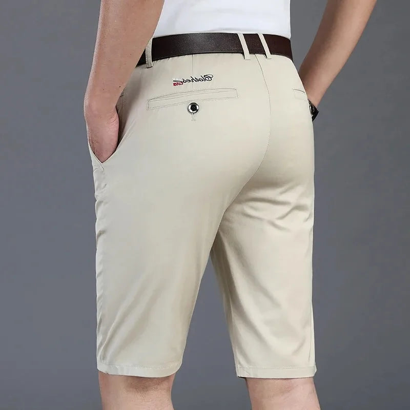 Men Shorts Summer New Knee Length Cotton Business Casual Pants Classic Brand Comfortable Clothing Shorts Male Boardshorts