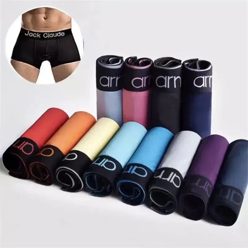 10Pcs/Lot Men's Underwear Sexy Boxer Shorts Solid Color Breathable Underwear Boxer for Men's Underwear Comfortable Boxer Male