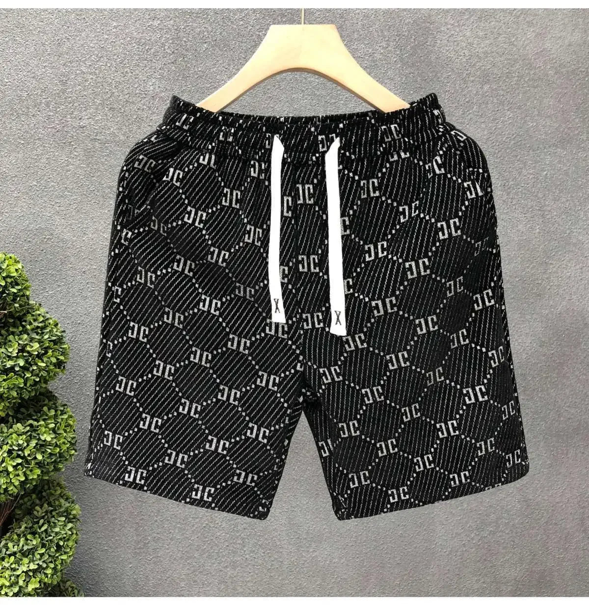 Men's Clothing New Shorts Summer Loose Fit Letter Jacquard 5-Inch Casual Trendy Versatile Streetwear Fashion