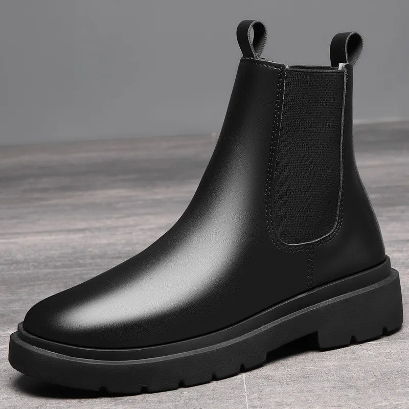 Men's Autumn Chelsea Boots Outdoor high top fashion shoes British style  versatile mid top boot Casual comfortable male shoe