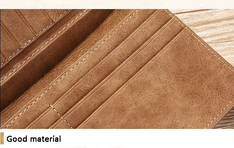 Long Men's Wallet Retro Casual Brand Wallet Korean Version Clutch Large Capacity Frosted Card Holder