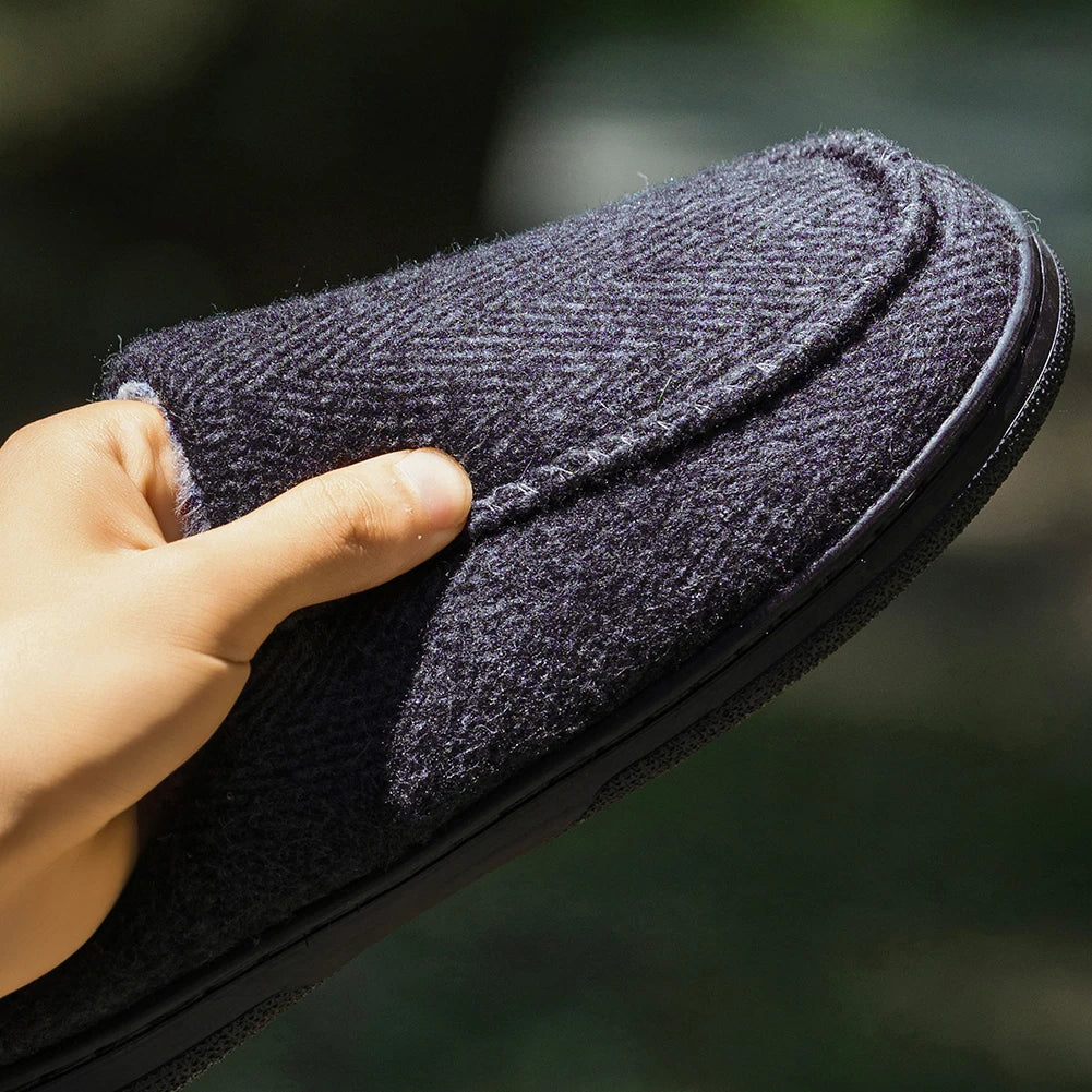 Winter Slippers for men Garden Non slip Comfortable Warm Soft Bedroom Platform Living Room Memory Foam Indoor House Shoes Home