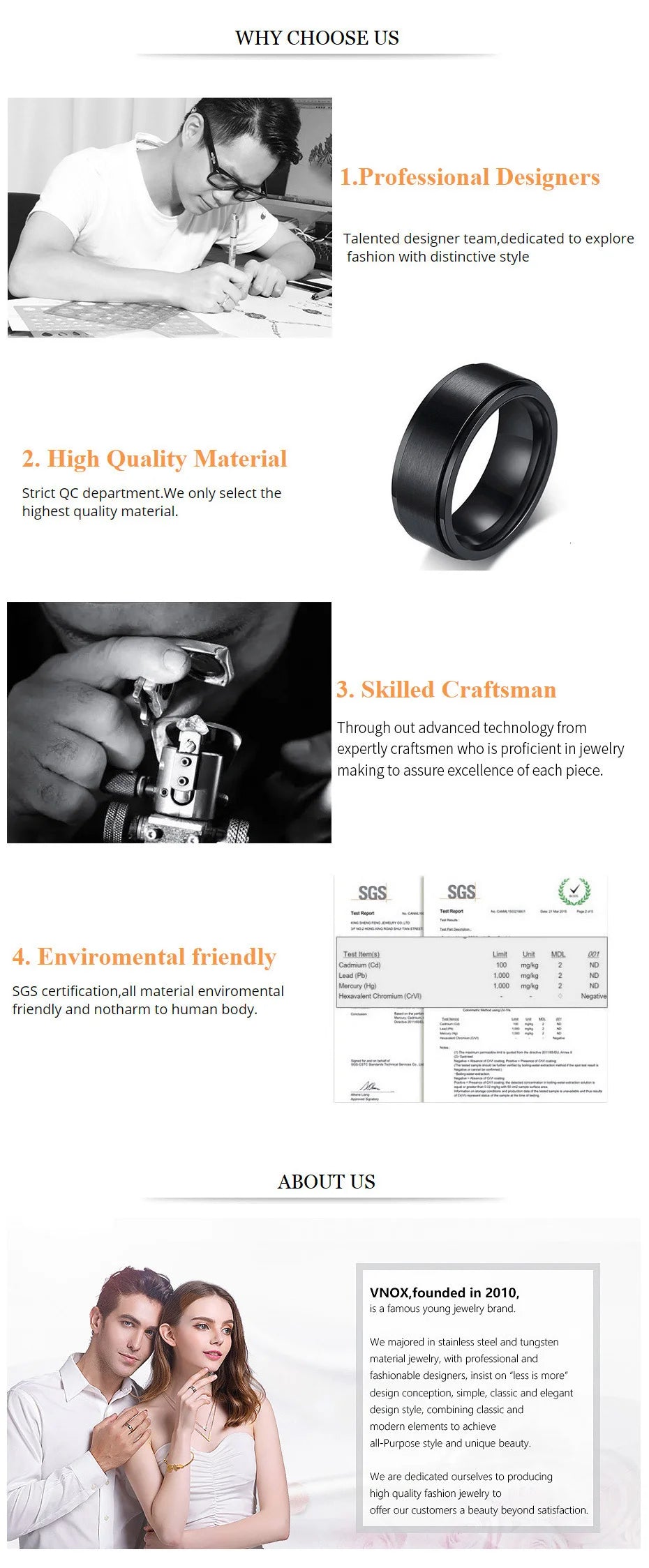 Vnox Customize Logo 8mm Men's Ring Carbon Fiber Wedding Band Personalized Simple Icon Image Meaningful Gift to Husband Dad