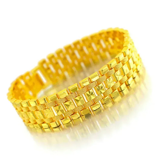 Gold shop with 9999 24k real gold men's bracelet dragon row boss bracelet send dad watch chain