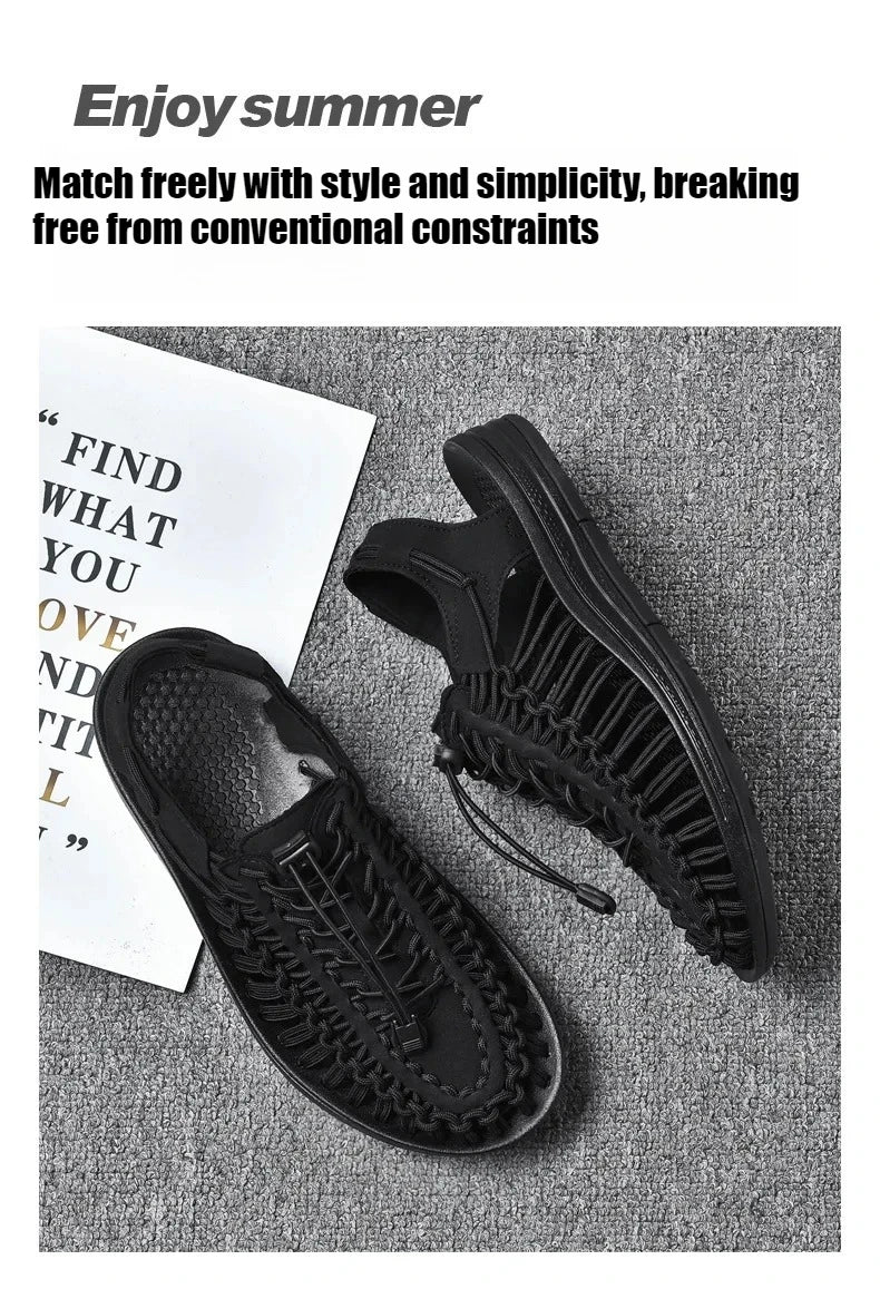 2025 Summer Men Sandals Genuine Leather Mens Casual Shoes Outdoor Men Leather Sandals for Men Beach Shoes Roman mens Shoes