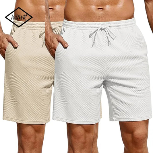 Men's Fitness Loose Men Shorts Summer Shorts Casual Beach Pants Fashion Business Sport Five-Point Medium Solid Color Short Pants