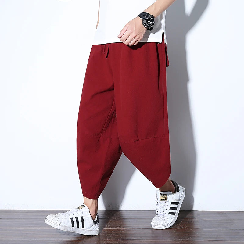 2024 New Casual Shorts Man Solid Harem Men's Summer Shorts Knee-length Short Pants For Men Bermuda Shorts Men's Summer Breeches