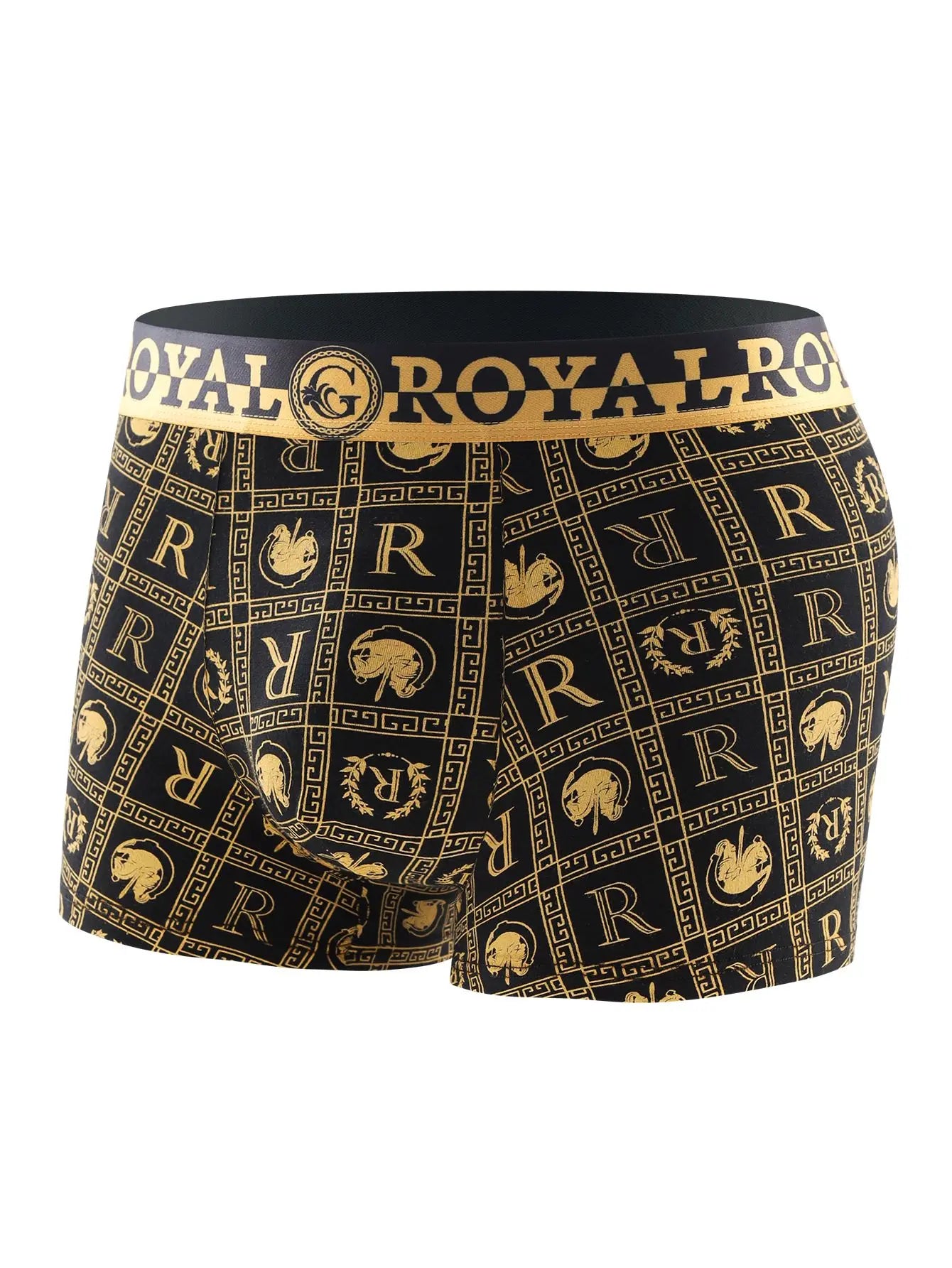 4 pieces of men's underwear, boxer shorts men's underwear, black and gold boxer underwear breathable men's plus size universal
