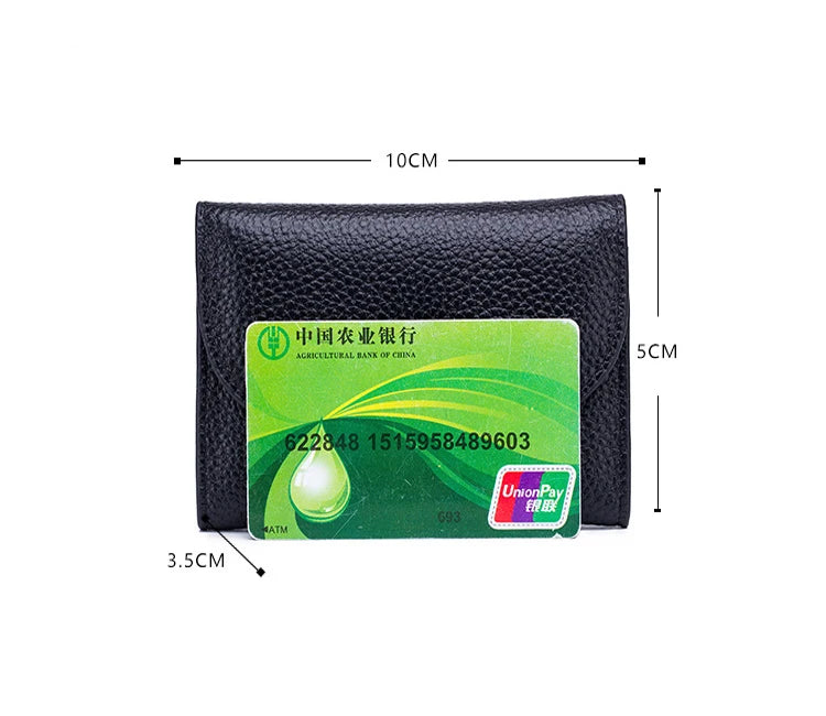 Genuine Leather Wallet Women Casual Simple Female Short Small Wallets Coin Purse Card Holder Men Money Bag with Zipper Pocket