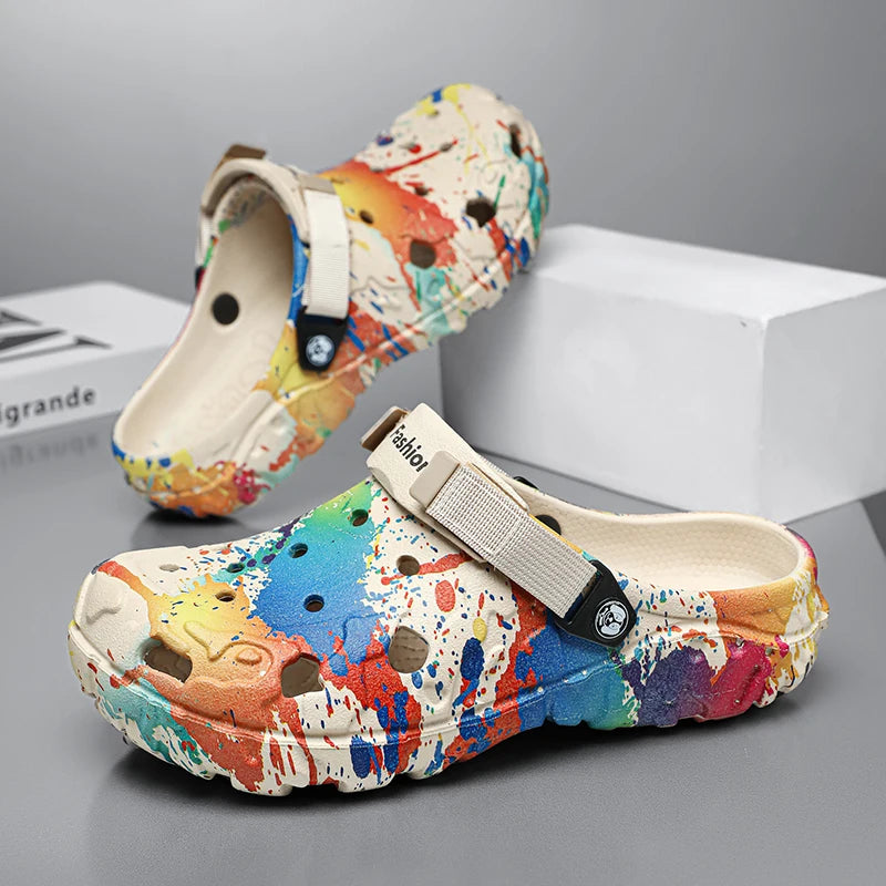 New men's slippers sandals men's garden shoes flat shoes camouflage sandals men's sports shoes outdoor activity floor home shoes