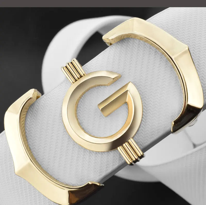 Designer belts men high quality genuine leather fashion G belt men luxury brand Cowskin casual white Waist Strap ceinture homme