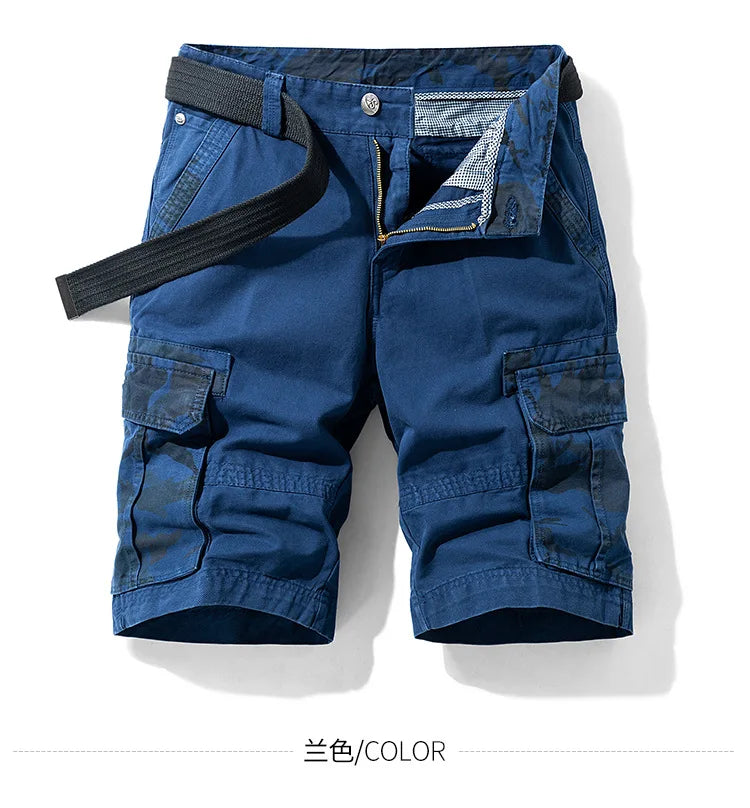 Summer Fashion Tooling Shorts for Men Casual Loose Cargo Shorts Outdoor Sport Pants Men Versatile Straight Cotton Short Trousers