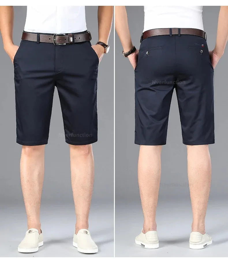 Men Shorts Summer New Knee Length Cotton Business Casual Pants Classic Brand Comfortable Clothing Shorts Male Boardshorts