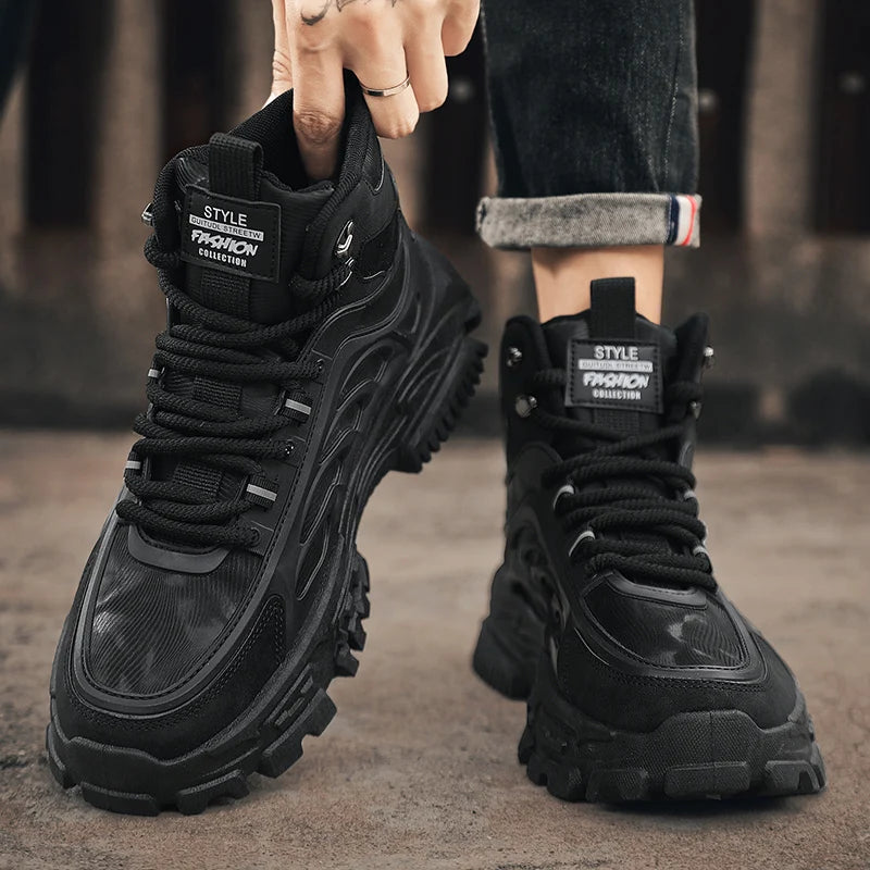 Men's Boots Outdoor Waterproof Men Ankle Boots Men Platform Work Safty Shoes for Men Casual Hiking Shoes Breathable Men Sneakers