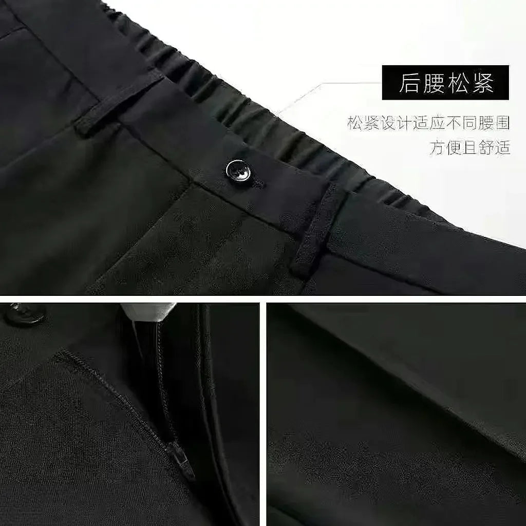 Men's Suit Shorts Summer Simple Slim Straight Handsome New Chic Solid Color Thin Five-point Trousers High-end Casual Trousers