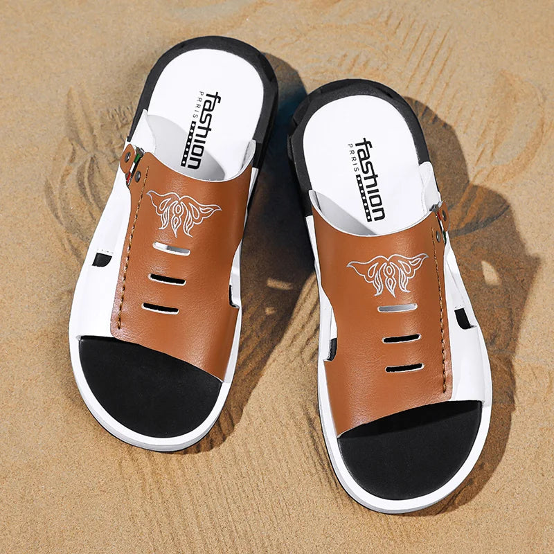 Slippers Men's Fashion 2024 New Summer Outdoor Casual Anti slip Men's Sandals Korean Edition Personalized Soft Sole Sandals for