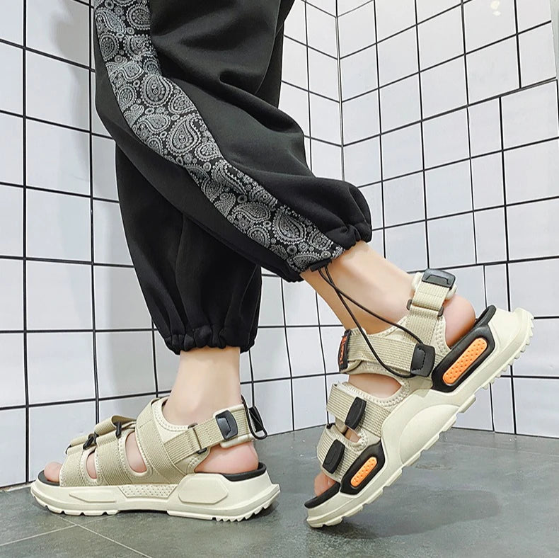 Summer Men's Sport Sandals Big Size 45 Slip on Casual Shoes for Men Outdoor Fashion Holiday Thick Sole Beach Sandals
