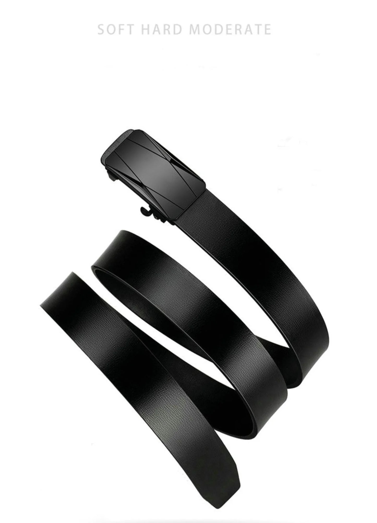 Men's Belts High-Quality Luxurious PU Belts Men's Casual Fashion Toothless Automatic Simple Buckle Belts