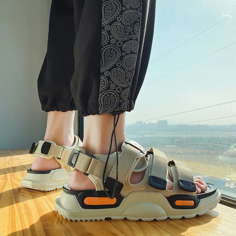 Summer Men's Sport Sandals Big Size 45 Slip on Casual Shoes for Men Outdoor Fashion Holiday Thick Sole Beach Sandals