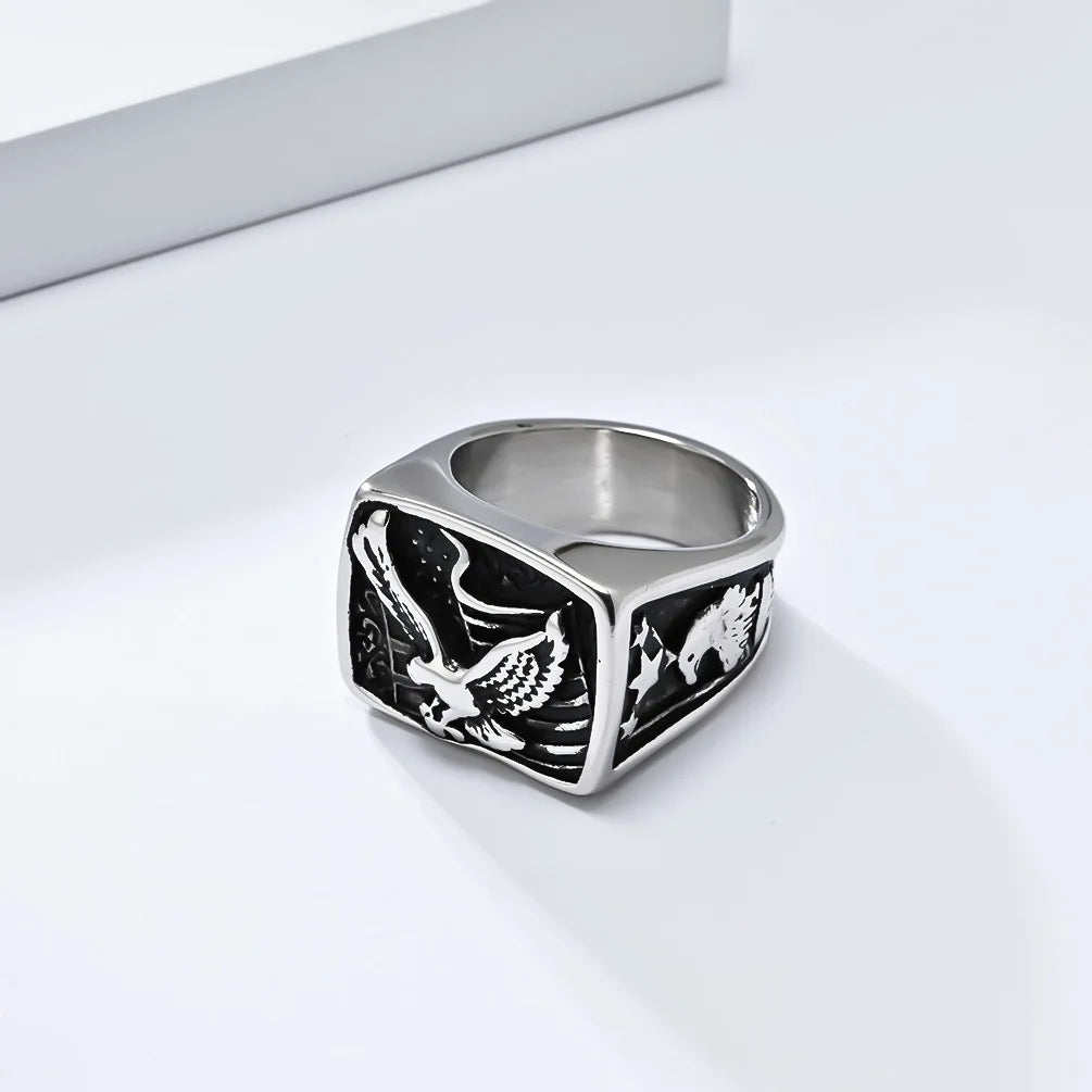 Eagle Rings Stainless Steel Art Retro Men Fashion Ring Jewelry