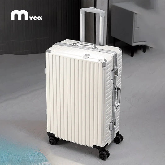 Trolley Luggage 20 24 26 28 Inch Aluminum Frame Rolling Luggage Case USB Travel Suitcase on Wheels Combination Lock Carry-On Luggage
