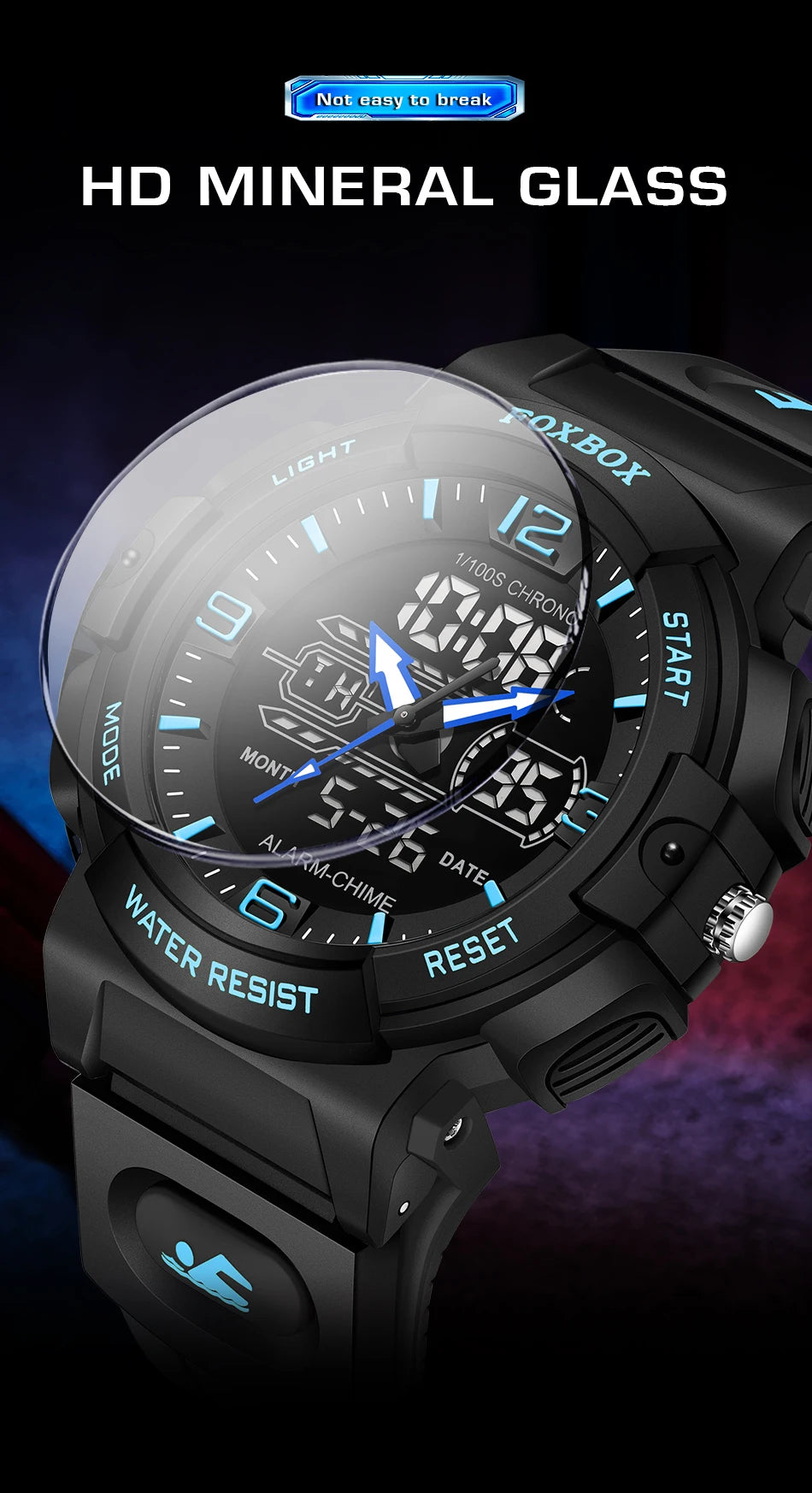 LIGE New Watches For Men 50M Waterproof Clock Alarm reloj hombre LCD Dual Display Wristwatch Quartz Military Sports Mens Watches