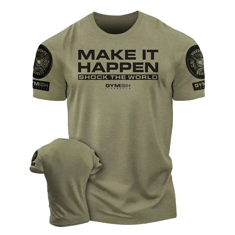 Fashion Mens Workout 3D Printed T-shirts Summer Trend Streetwear Short Sleeve Gym Sports T Shirts Streetwear Oversized Tees Tops