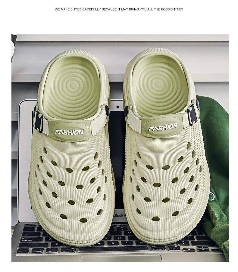 2025 New Men Massage Slippers Slides Indoor Outdoor Sandals Beach Casual Shoes Comfortable Sole Men's Slippers Big Size 40-45