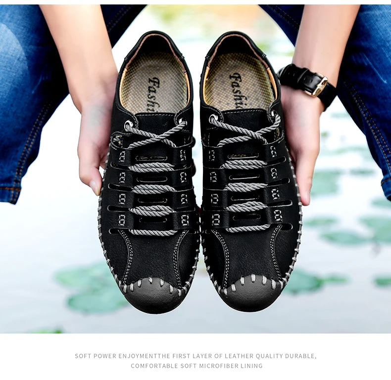 Men Leather Sandals Comfortable Outdoor Casual Shoes 2022 Summer Beach Casual Walking Male Sneakers Men Beach Casual Sandals