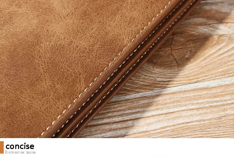 Long Men's Wallet Retro Casual Brand Wallet Korean Version Clutch Large Capacity Frosted Card Holder