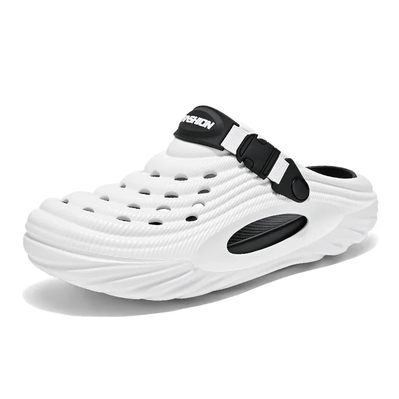 Summer Slippers for Men Driving Dual-Purpose Operating Room Baotou Clogs Soft Sole Outer Wear Home Casual Coconut Sandals