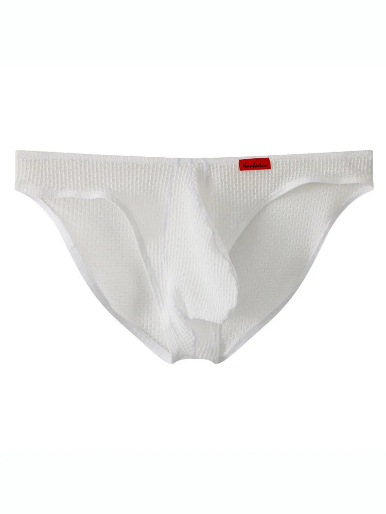 Men Underwear U Convex Ice Silk Briefs Knickers Panties Low Waist Underpant Panties Sports Breathable Low-Rise Elastic Underwear