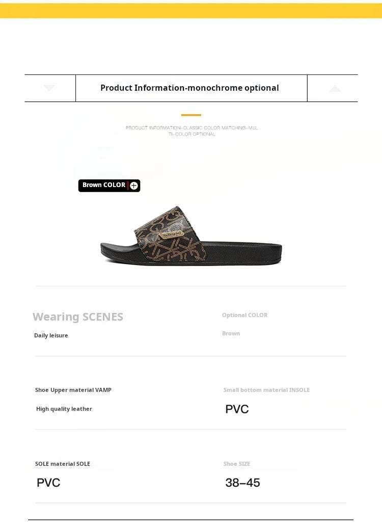 2025 Slippers Men's Trendy Korean Version Personalized Outdoor Wear Roman Soft-sole Seaside Casual Flip-flops Beach Shoes