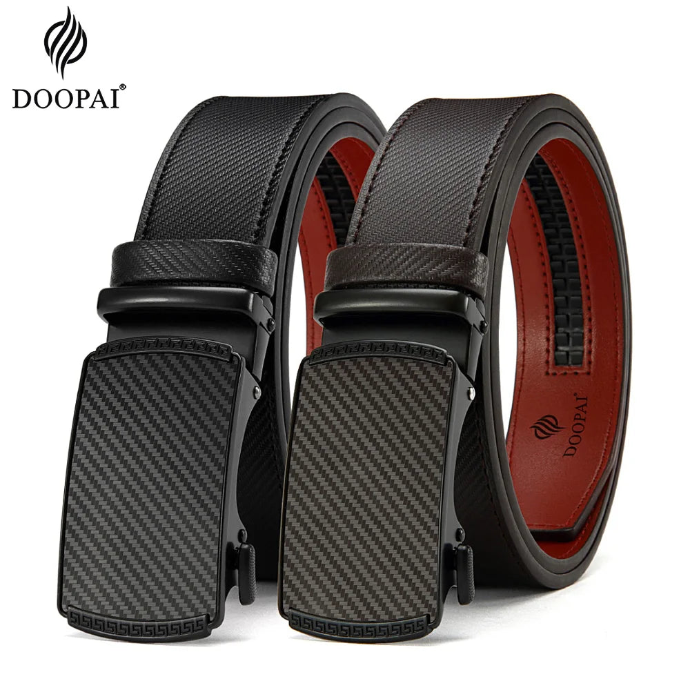 Men Belts Leather Waist Strap Male Automatic Buckle Waistband Mens High Quality Girdle Belts for Women Men Gifts 105 115  125cm