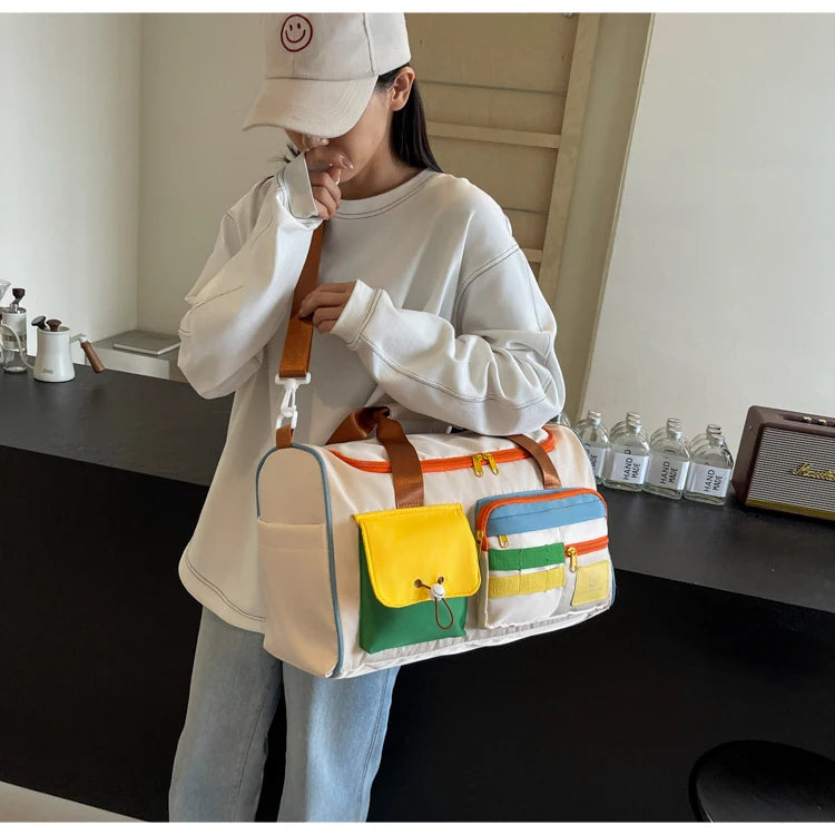 Travel Bag, Duffel Bag Cosmetics Bag, Professional Fitness Bag, Yoga Swimming Training Backpack, Satchel Shoulder Crossbody Tote Bag, Suitable for Men and Women