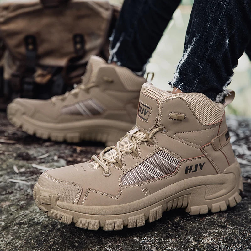 New Men's Boots Fashion Outdoor Boots Breathable Hiking Boots Autumn Shoes Sneakers lightweight Non-slip Men Desert Ankle Boots