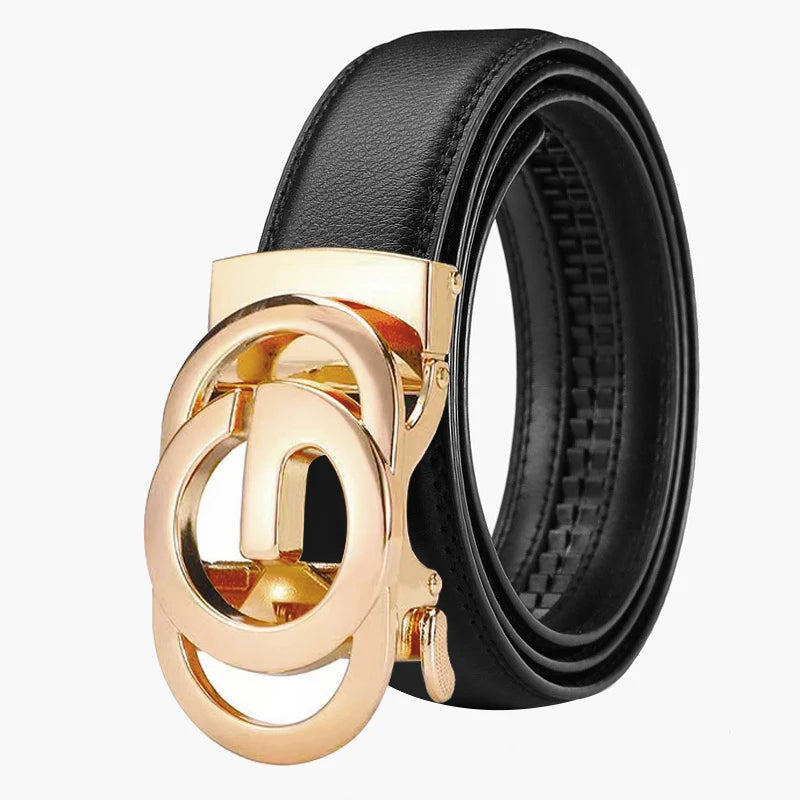 Men's Business Belt - Genuine High Quality Alloy Automatic Buckle Belt, Fashionable Luxury Designer Dating Party Jeans Casual